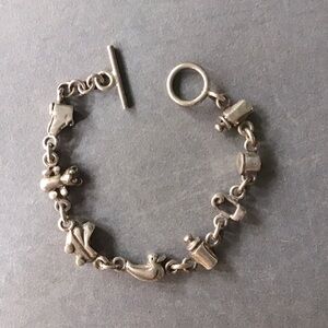 Sterling Silver Baby Item Charm Bracelet